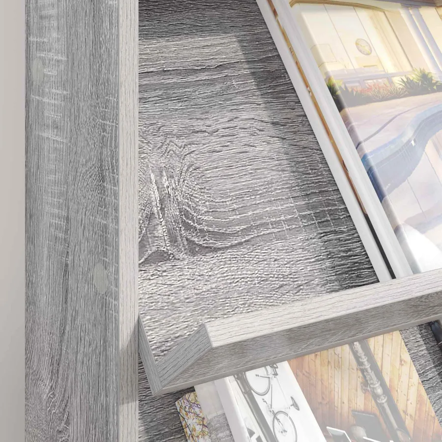Étagère à magazines avec étagère Gris Sonoma 70 x 41 x 96 cm - 4
