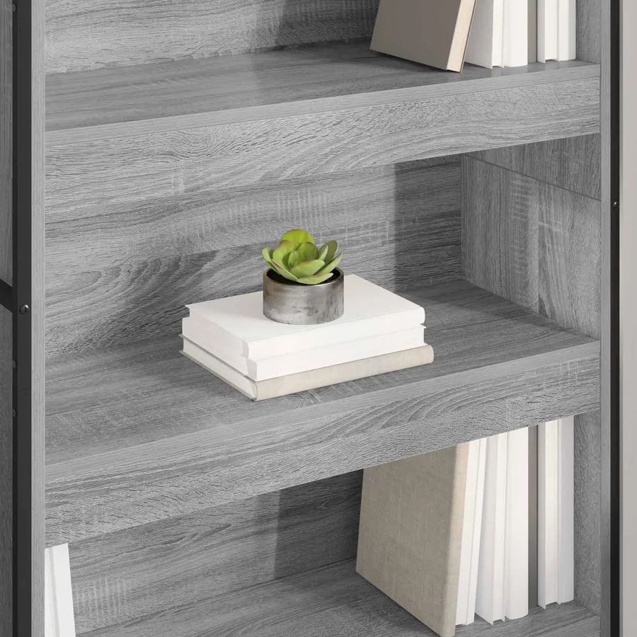 Bibliothèque 80 x 30 x 189,5 cm Bois d'ingénierie Gris Sonoma - 4