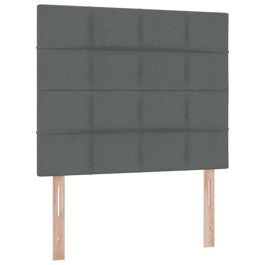 Lit de rangement LED avec matelas Gris foncé 120 x 190 cm Tissu - 10