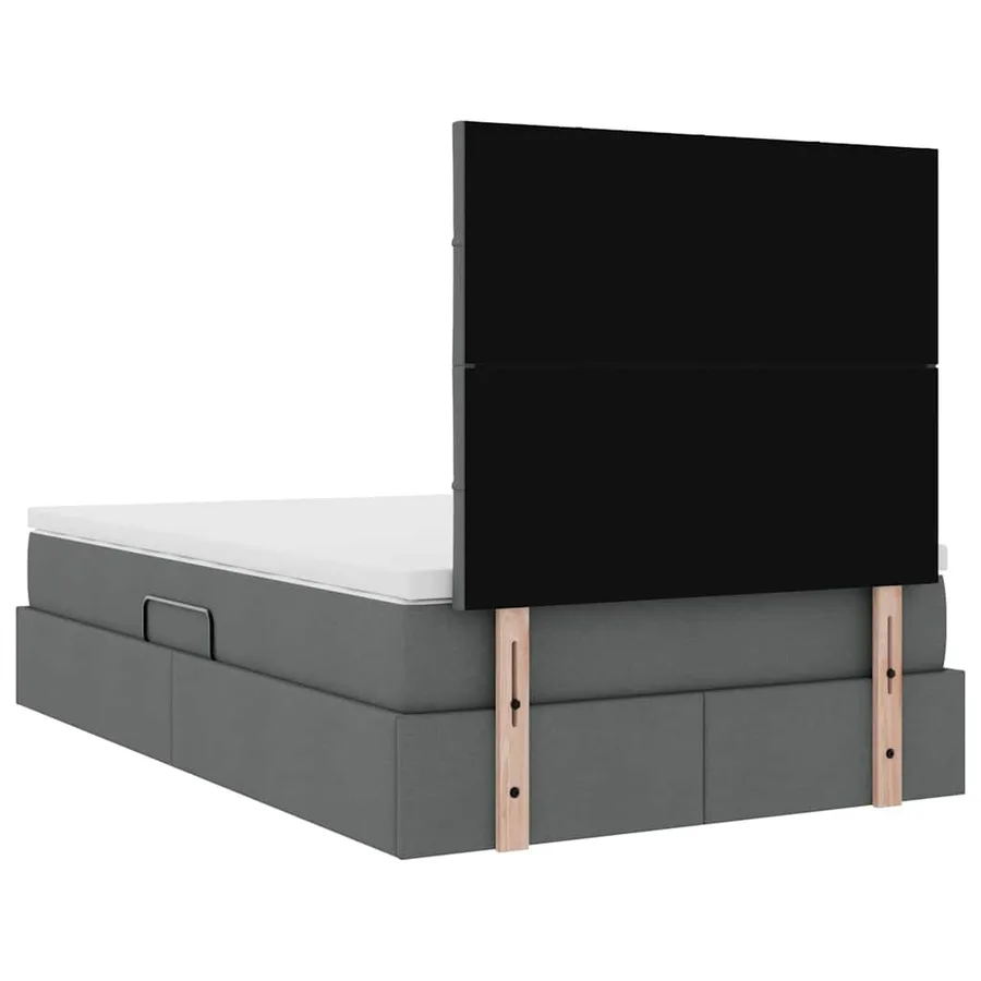Lit de rangement LED avec matelas Gris foncé 120 x 190 cm Tissu - 12
