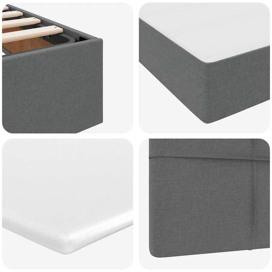 Lit de rangement LED avec matelas Gris foncé 120 x 190 cm Tissu - 13