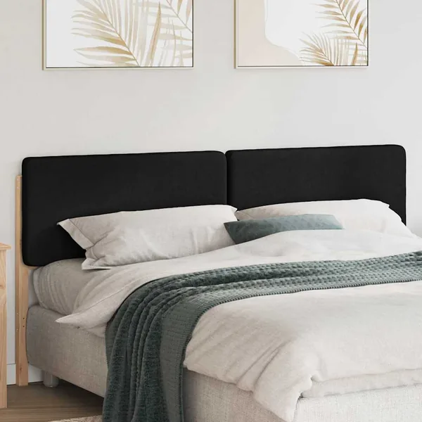 Tête de lit capitonnée Marron et Noir 200 cm Pin massif