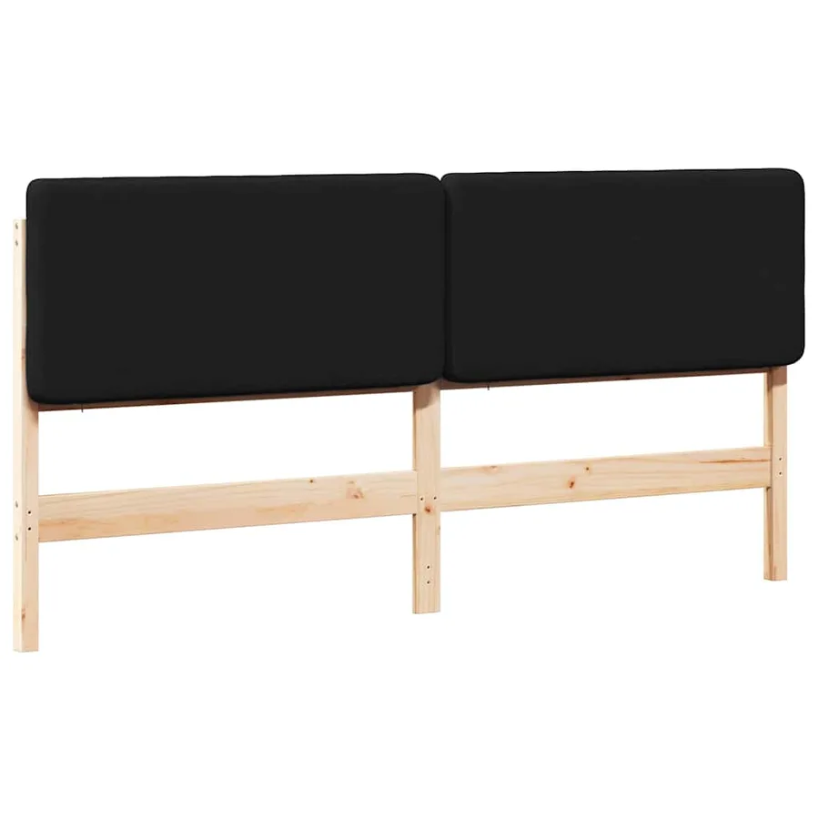 Tête de lit capitonnée Marron et Noir 200 cm Pin massif - 2