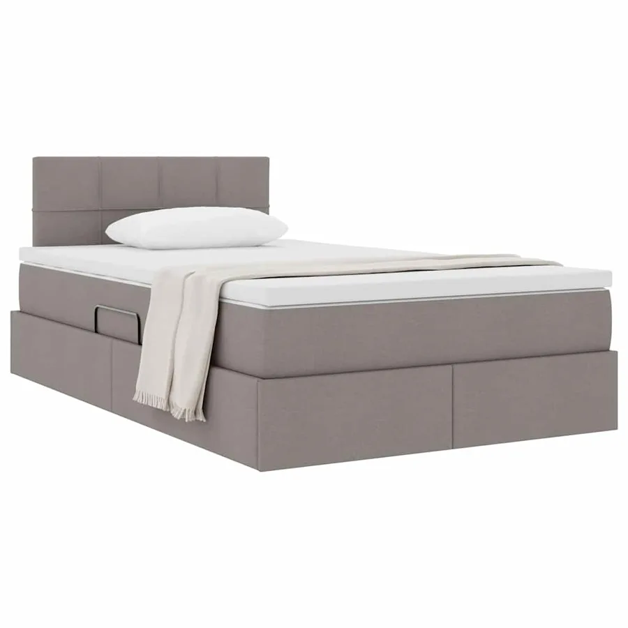Lit avec rangement et matelas avec matelas Taupe 120 x 200 cm - 3
