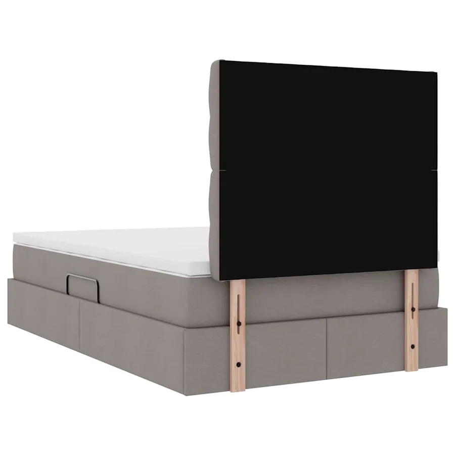 Lit de rangement LED avec matelas Taupe 120 x 200 cm Tissu - 12