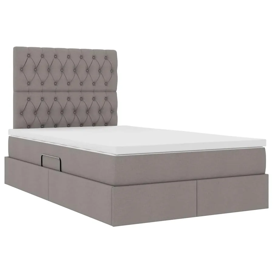 Lit de rangement LED avec matelas Taupe 120 x 200 cm Tissu - 6