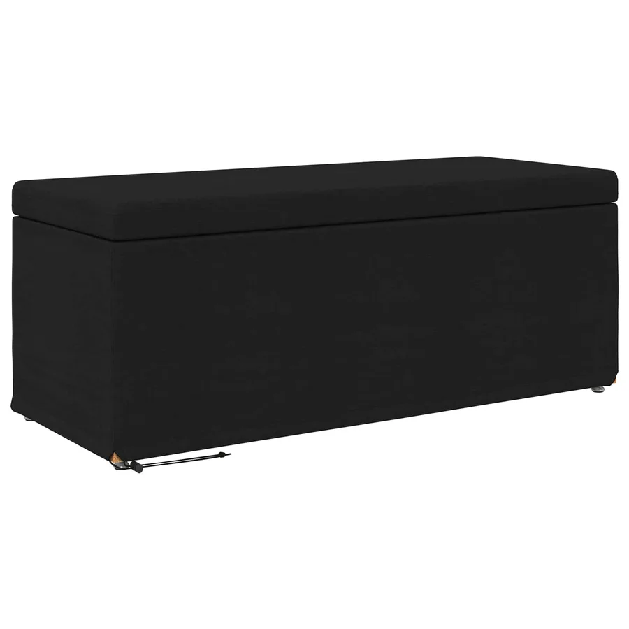 Tabouret Noir 101 x 41 x 40 cm Tissu et bois stratifié - 2