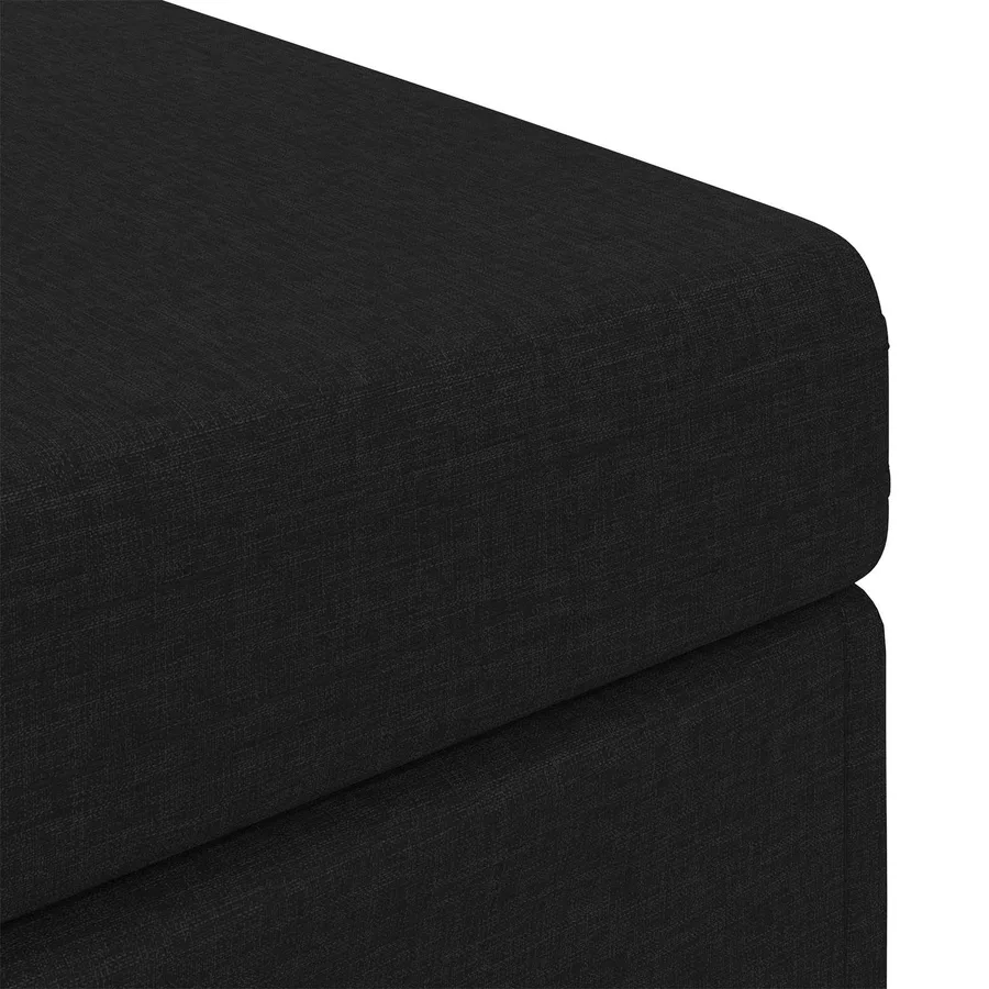 Tabouret Noir 101 x 41 x 40 cm Tissu et bois stratifié - 6