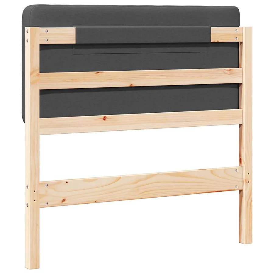 Tête de lit capitonnée Brun et gris foncé 75 cm Pin massif - 6