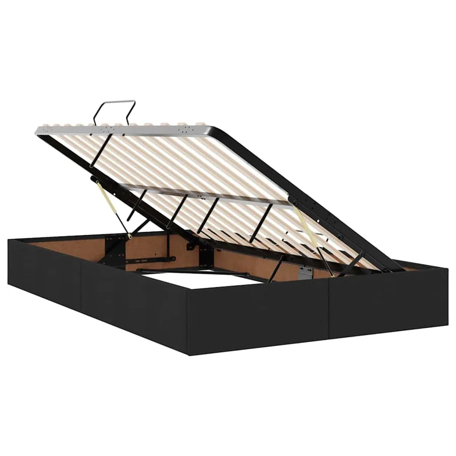 Lit avec rangement et matelas avec matelas Noir 120 x 190 cm - 6