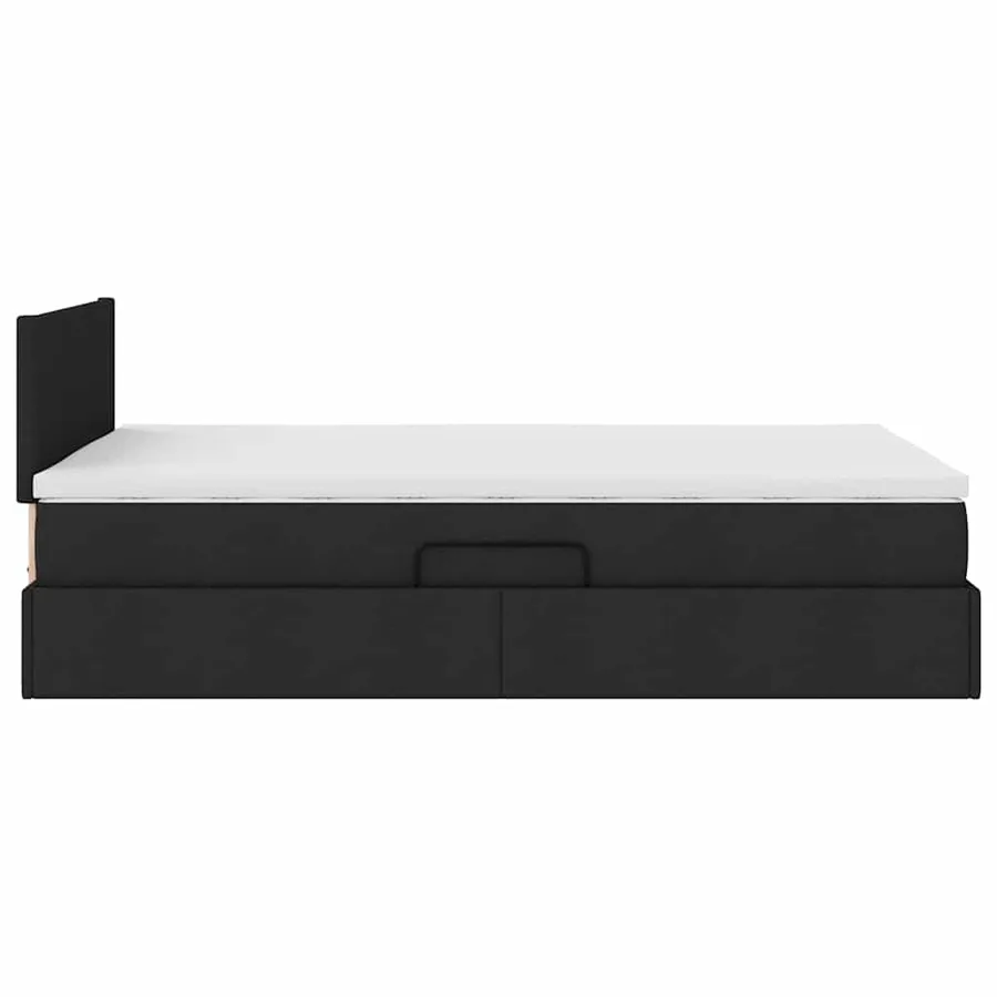 Lit avec rangement et matelas avec matelas Noir 120 x 190 cm - 8