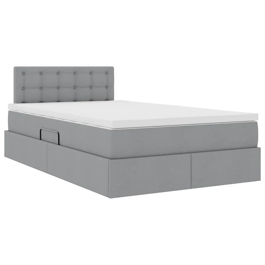 Lit avec rangement et matelas Gris clair 120 x 200 cm - 5