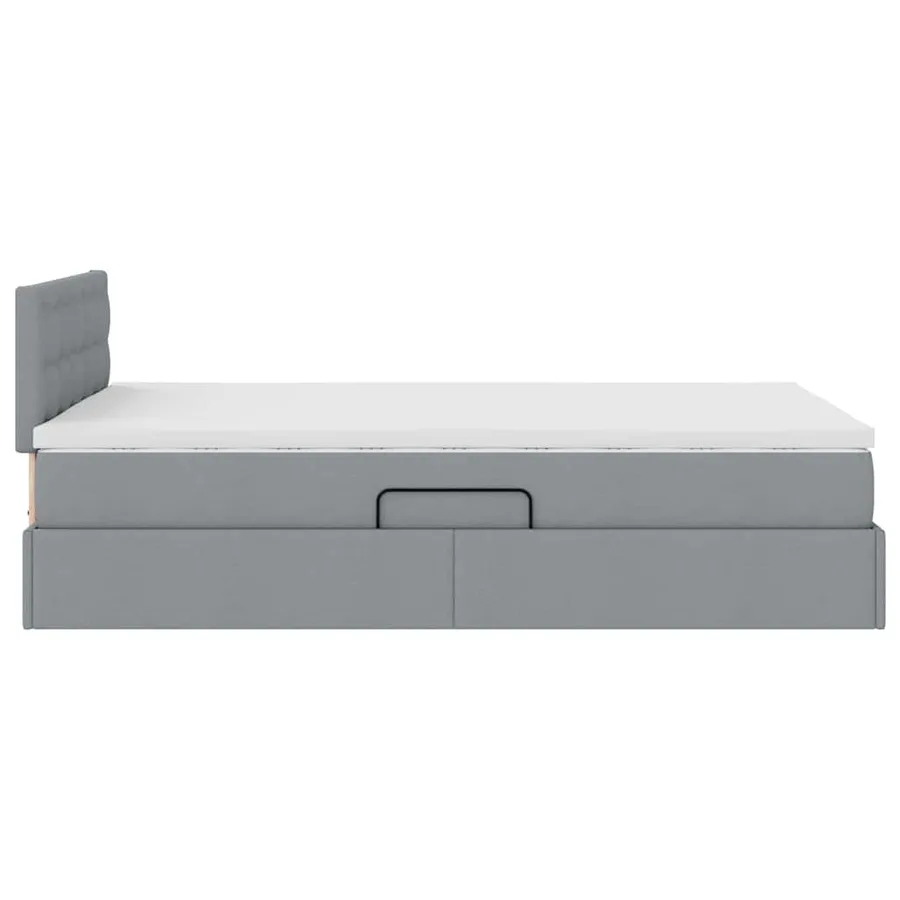 Lit avec rangement et matelas Gris clair 120 x 200 cm - 8