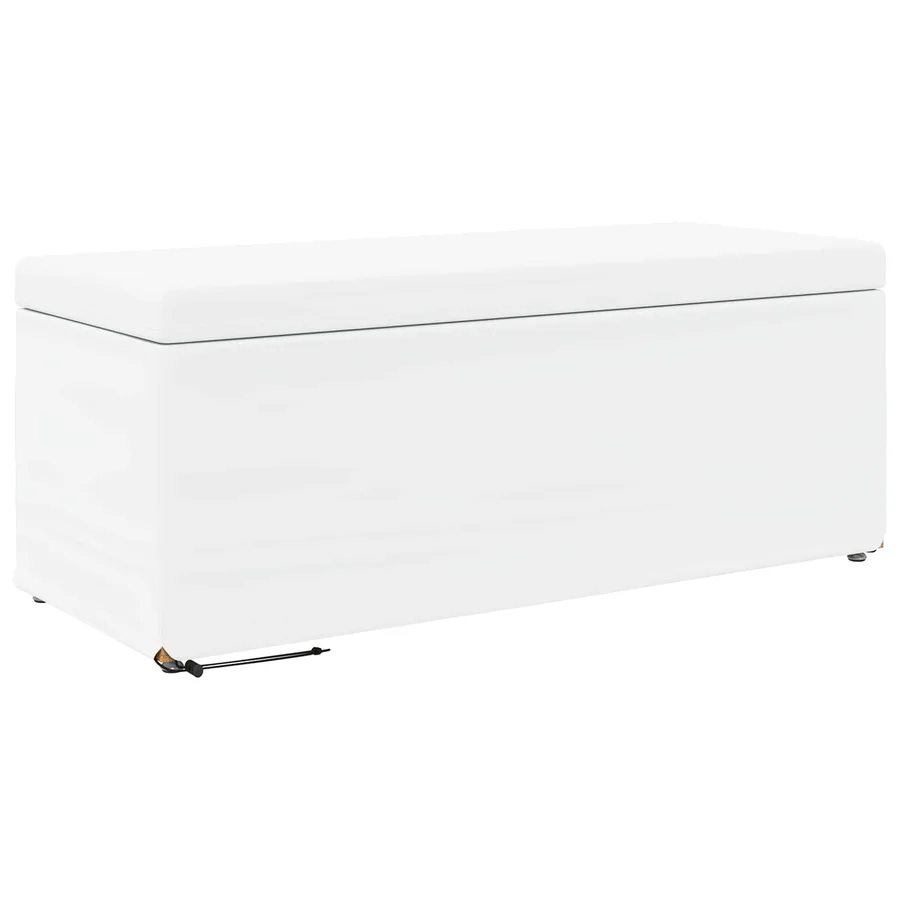 Tabouret Blanc Cuir Synthétique et Bois Composite - 2
