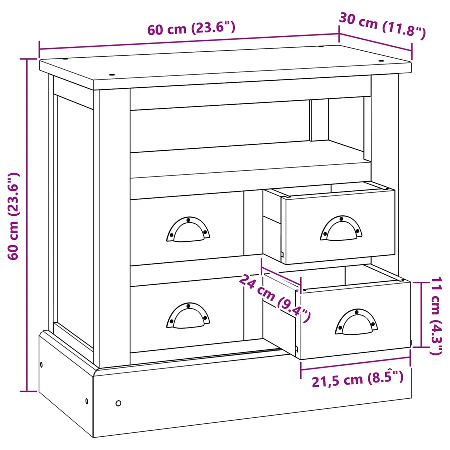 Armoire de rangement avec tiroir Naturel 60 x 30 x 60 cm - 10