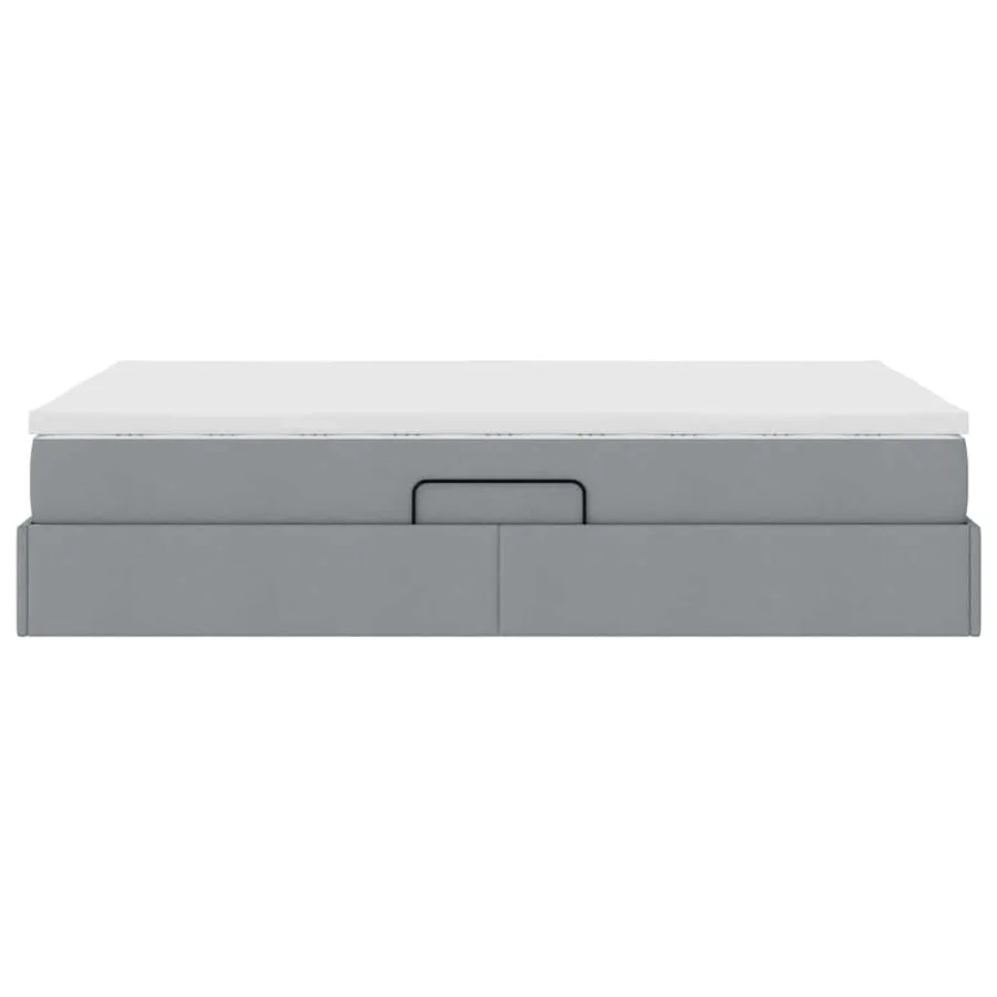 Lit avec rangement et matelas Gris clair 120 x 200 cm Polyester - 9