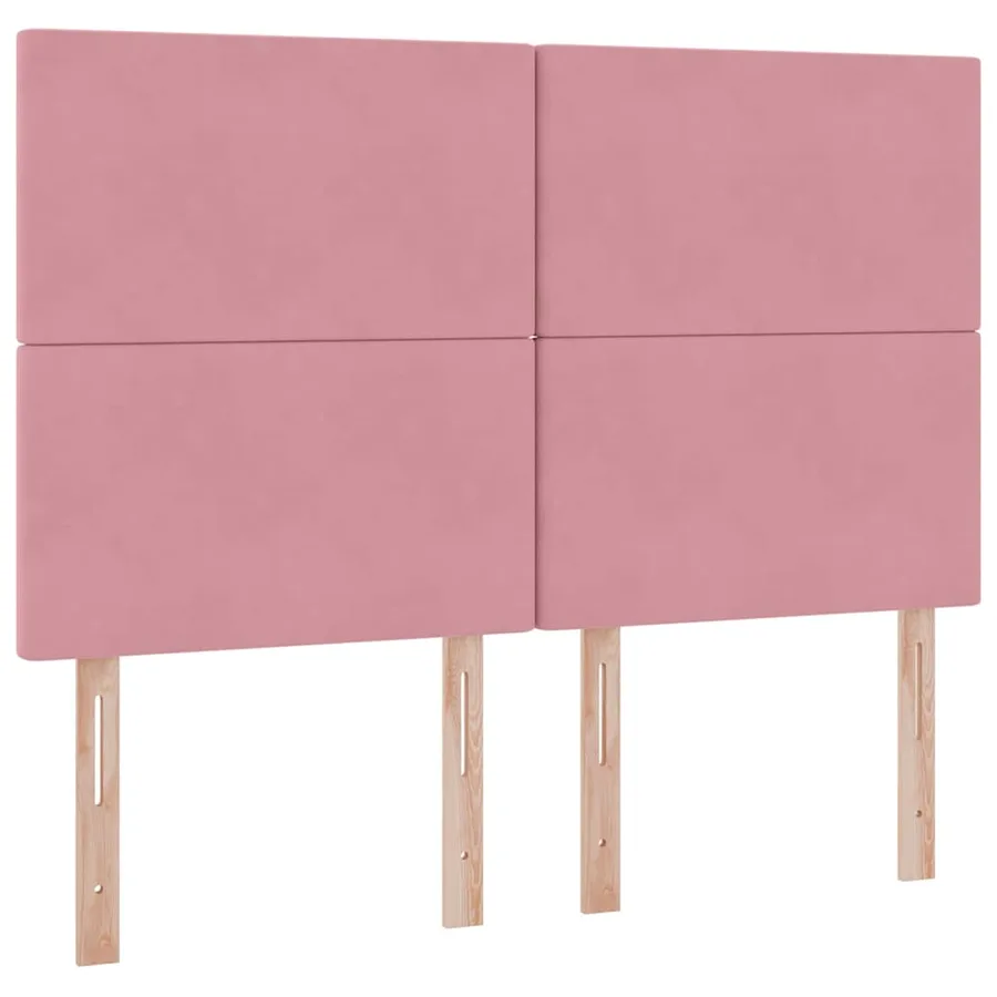 Lit avec rangement et matelas Rose 140 x 190 cm Velours - 9