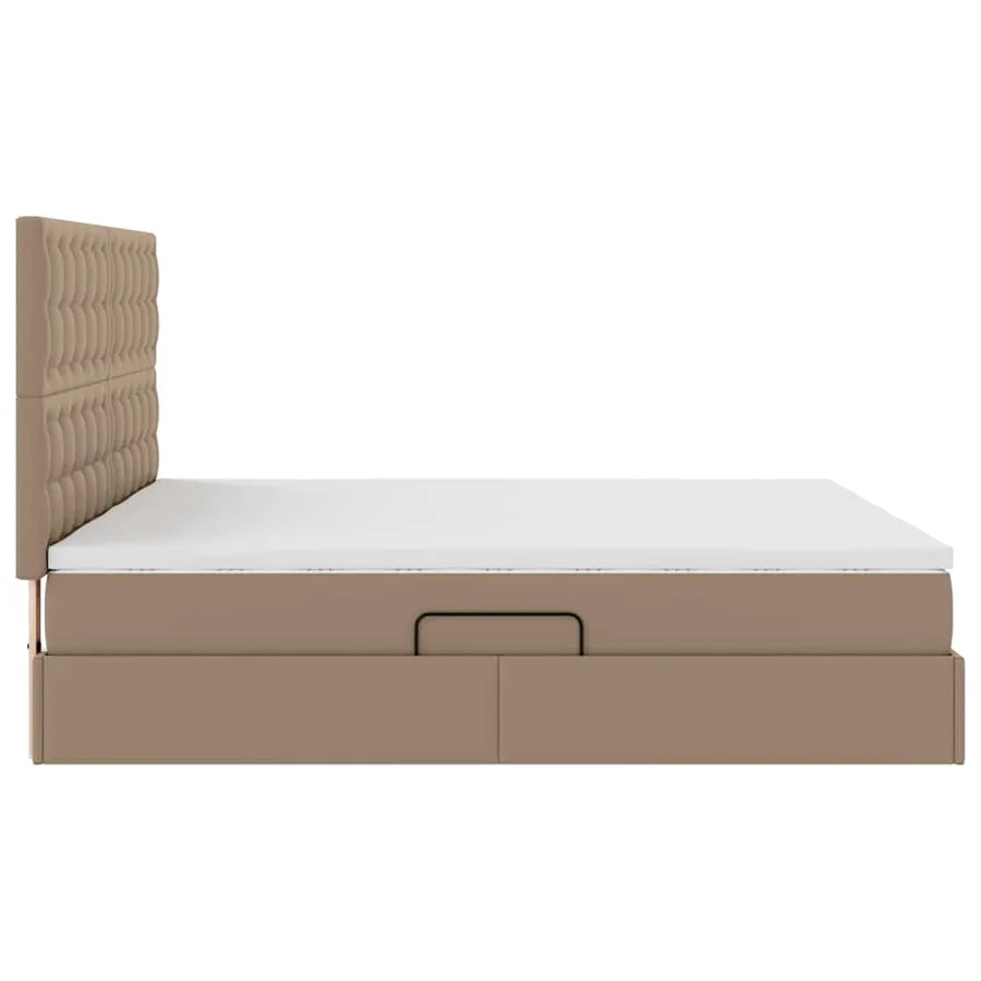 Lit avec rangement et LED Cappuccino 200 x 200 cm Simili cuir - 12