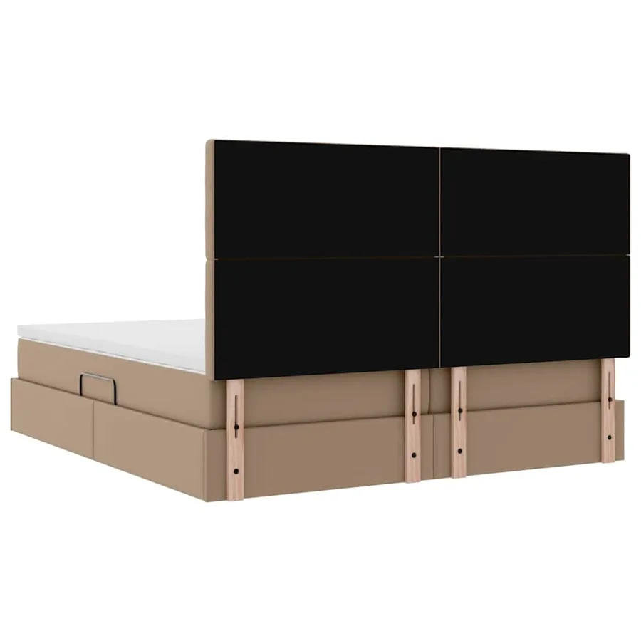 Lit avec rangement et LED Cappuccino 200 x 200 cm Simili cuir - 13