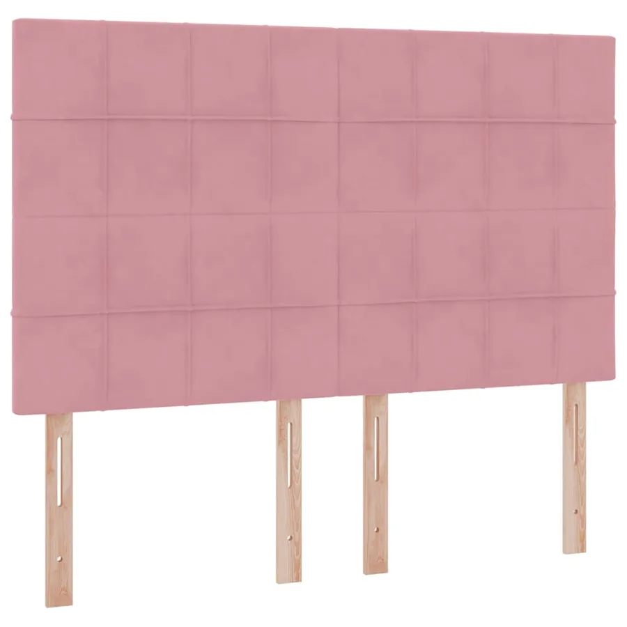 Lit de rangement LED avec matelas Rose 140 x 190 cm Velours - 8