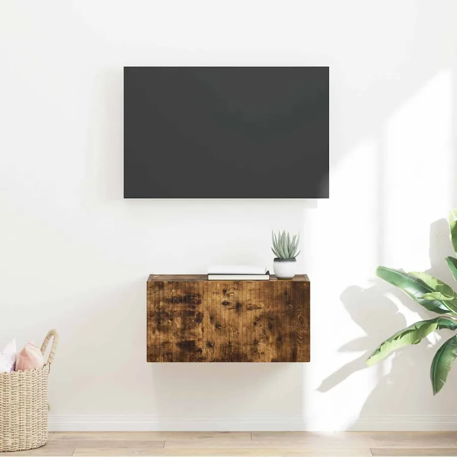 Meuble TV mural Chêne fumé 60 x 31 x 29,5 cm Bois d'ingénierie