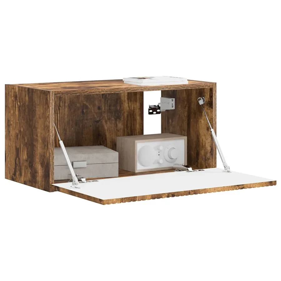 Meuble TV mural Chêne fumé 60 x 31 x 29,5 cm Bois d'ingénierie - 3