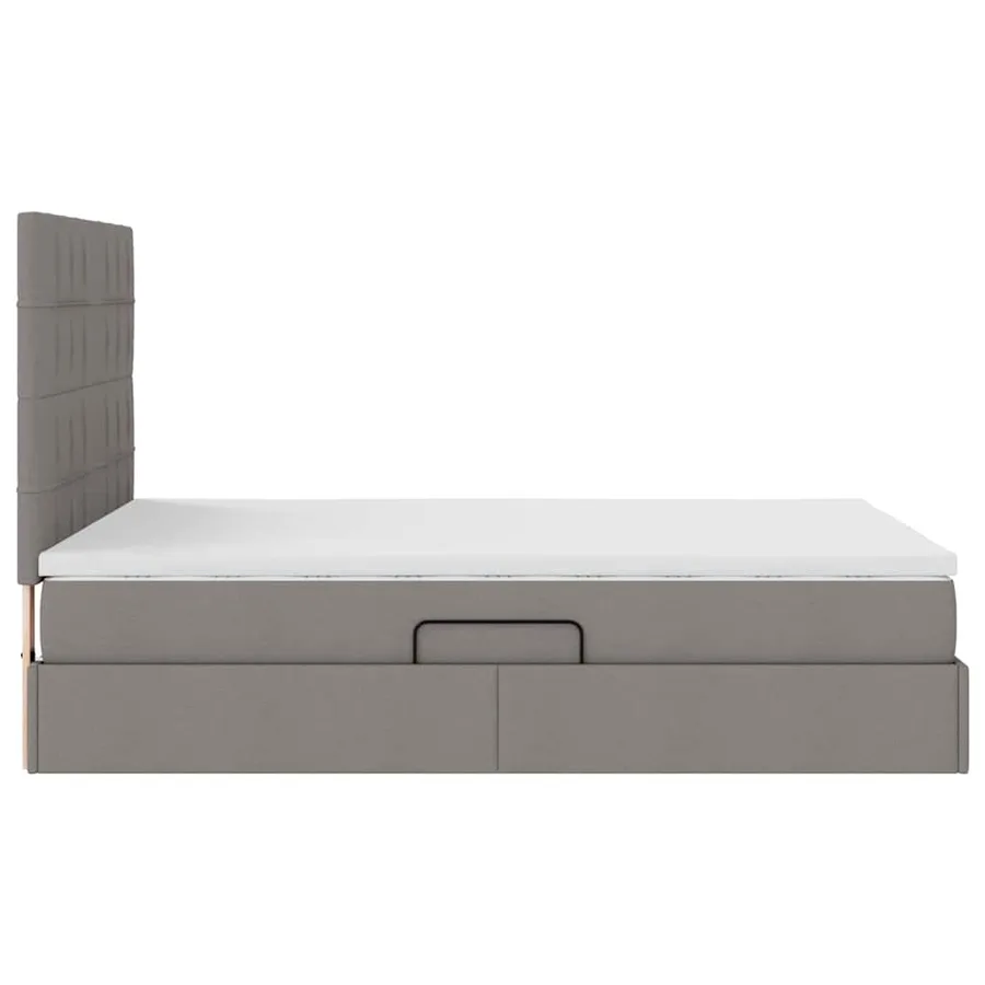Lit de rangement LED avec matelas Taupe 140 x 190 cm Tissu - 11