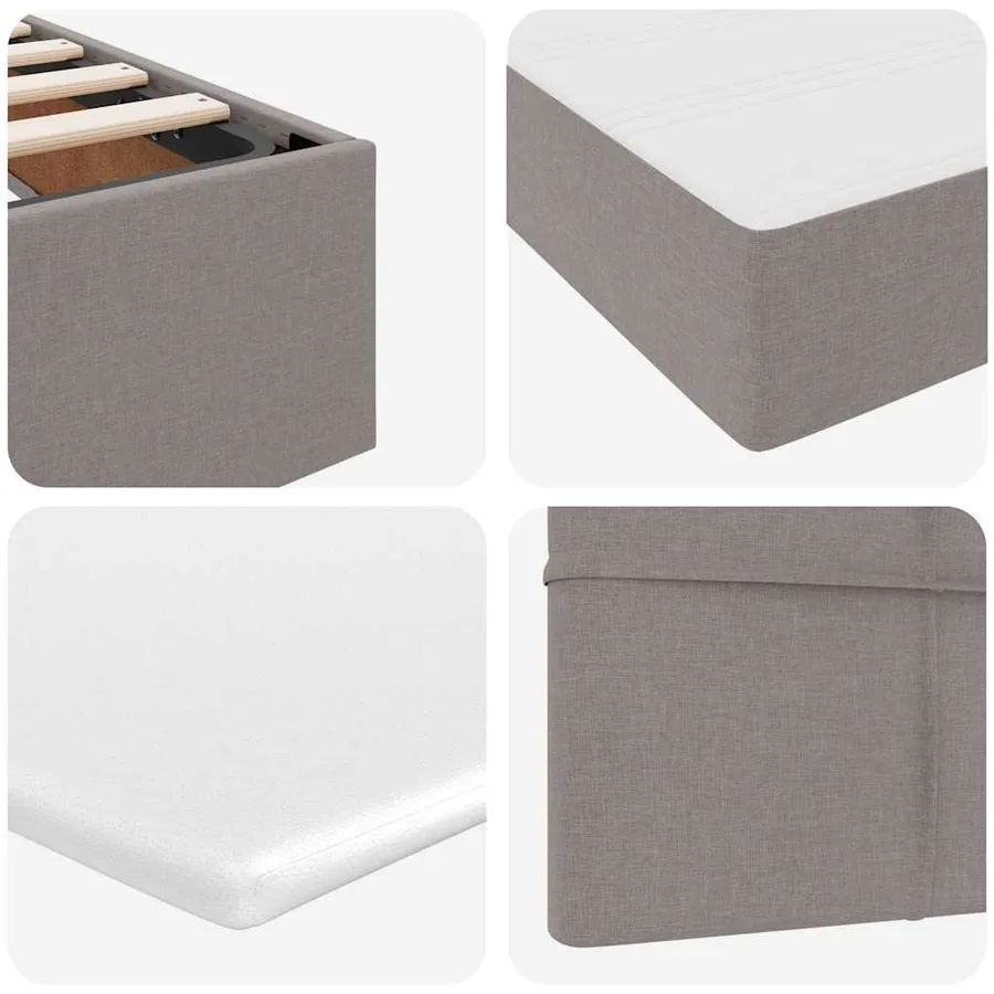 Lit de rangement LED avec matelas Taupe 140 x 190 cm Tissu - 13