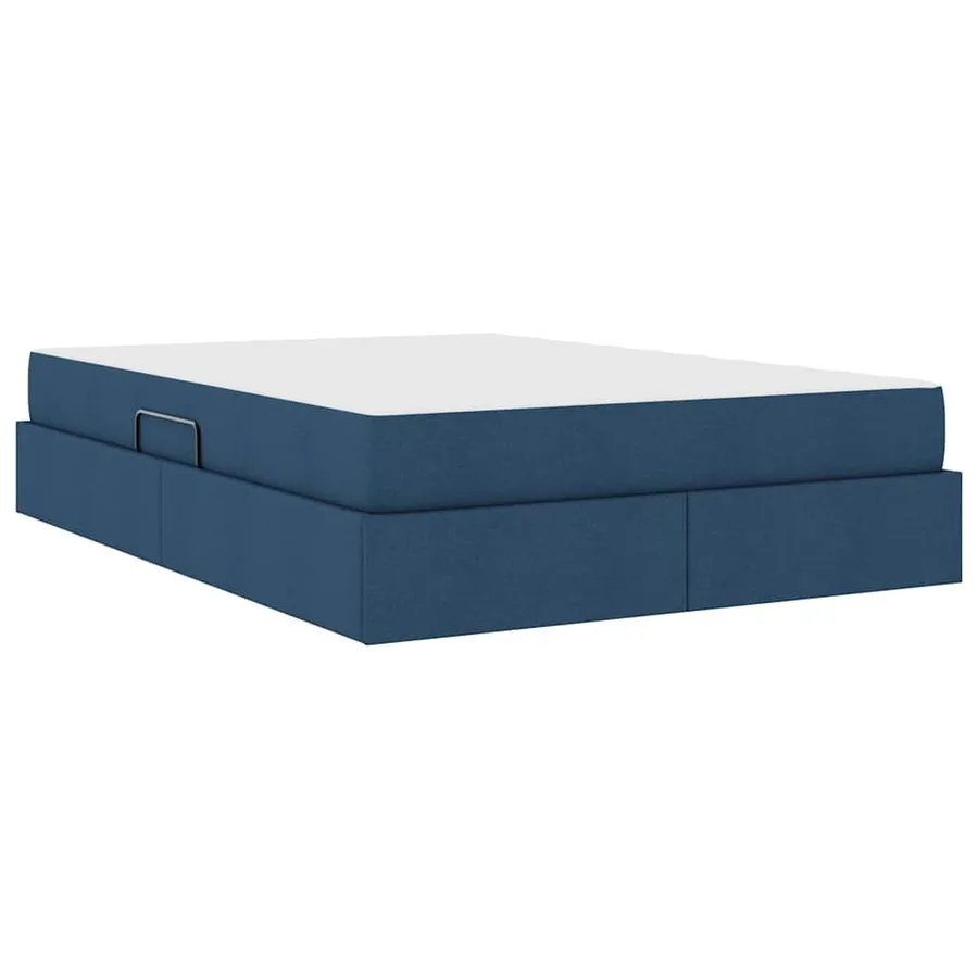 Lit avec rangement et matelas Bleu 140 x 190 cm Polyester - 10