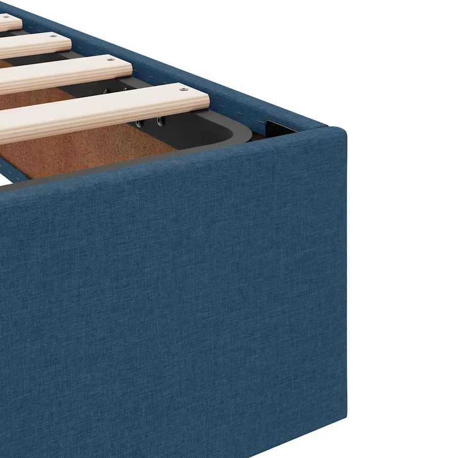 Lit avec rangement et matelas Bleu 140 x 190 cm Polyester - 11