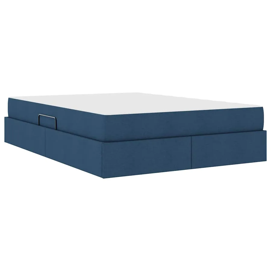 Lit avec rangement et matelas Bleu 140 x 190 cm Polyester - 5