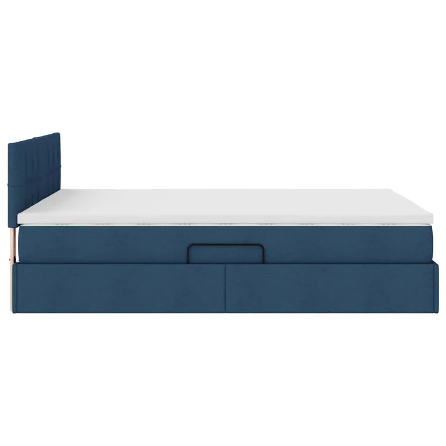 Lit de rangement LED avec matelas Bleu 140 x 190 cm Tissu - 11