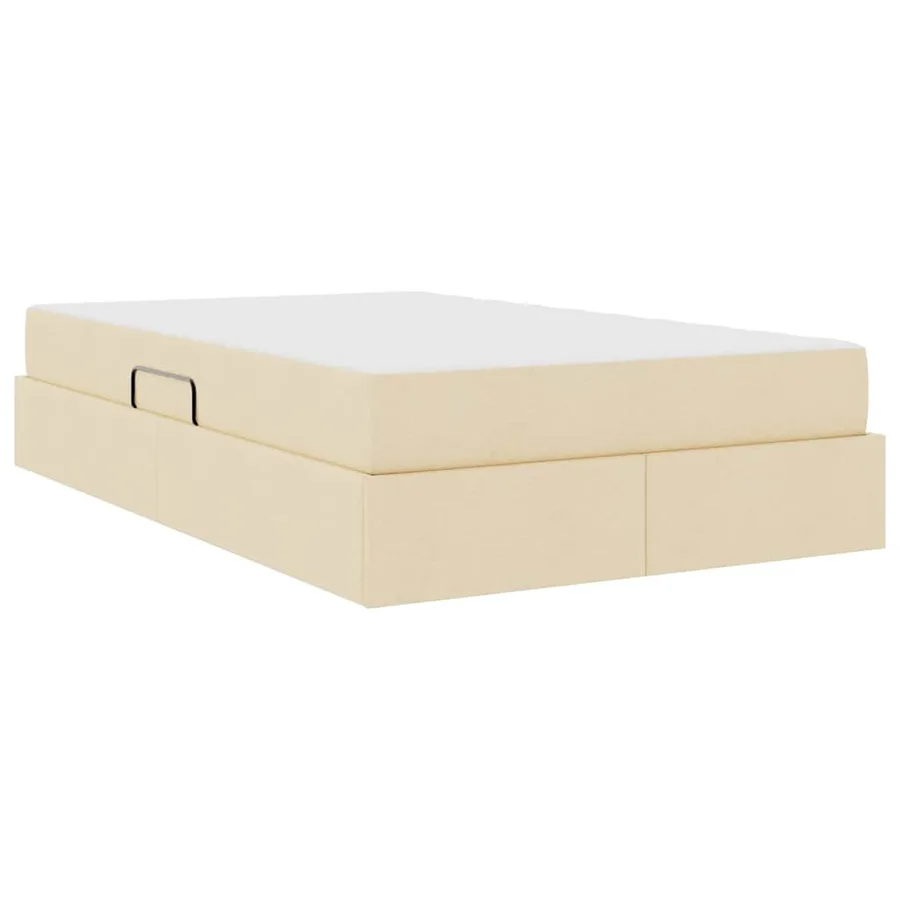 Lit avec rangement et matelas Crème 120 x 200 cm Polyester - 10