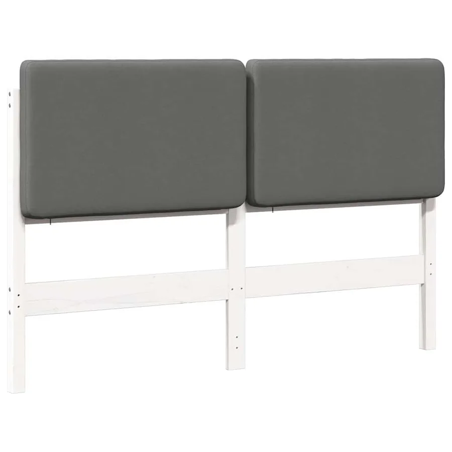 Tête de lit capitonnée Blanc et gris clair 150 cm Pin massif - 2