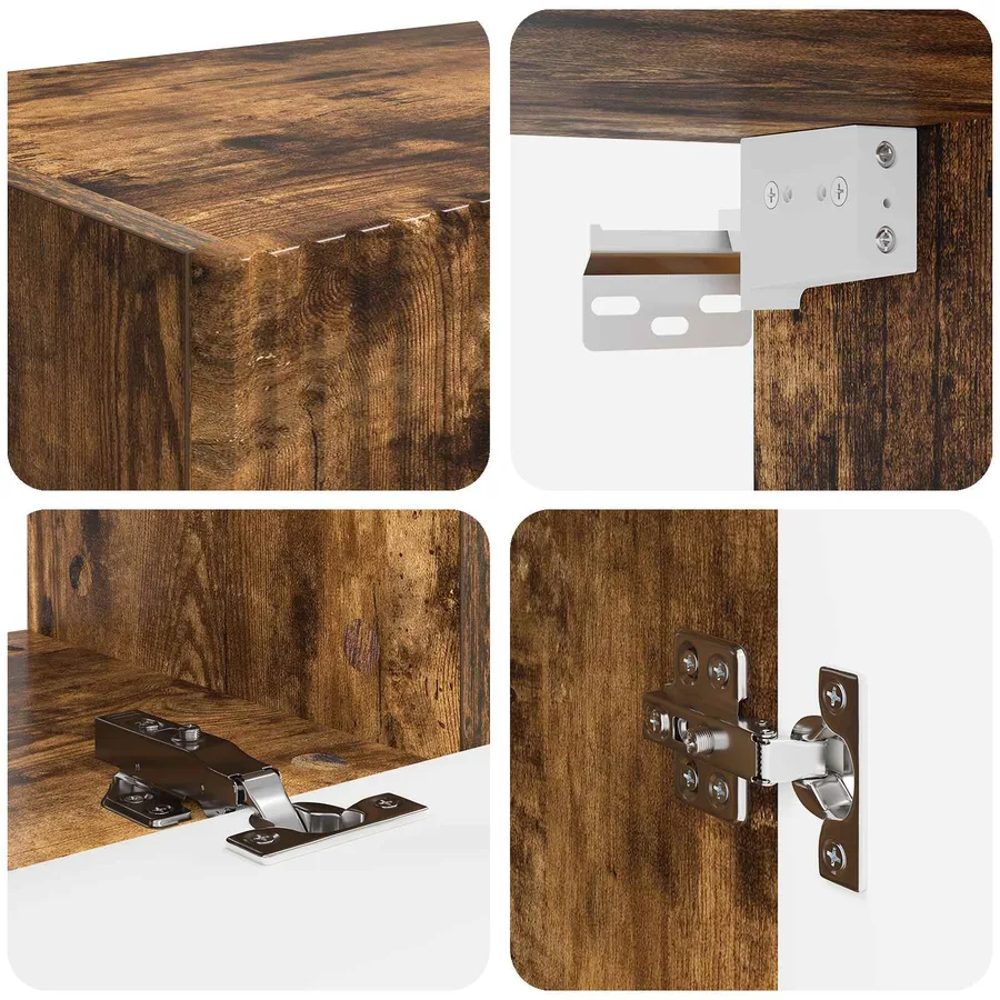 Ensemble meuble TV 4 pcs Chêne fumé Bois d'ingénierie - 8