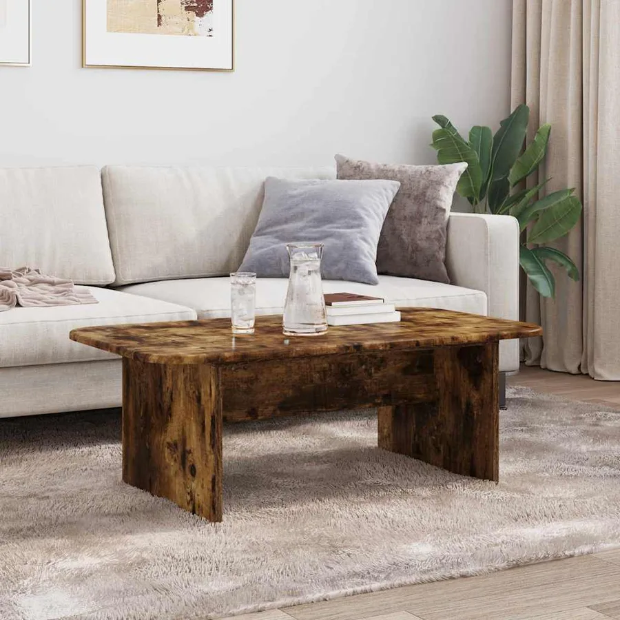 Table basse Chêne fumé 93 x 53 x 33 cm Bois d'ingénierie - 4