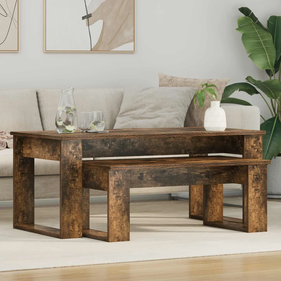 Ensemble de tables basses 2 pcs Chêne fumé Bois d'ingénierie