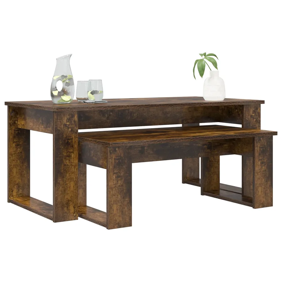 Ensemble de tables basses 2 pcs Chêne fumé Bois d'ingénierie - 3