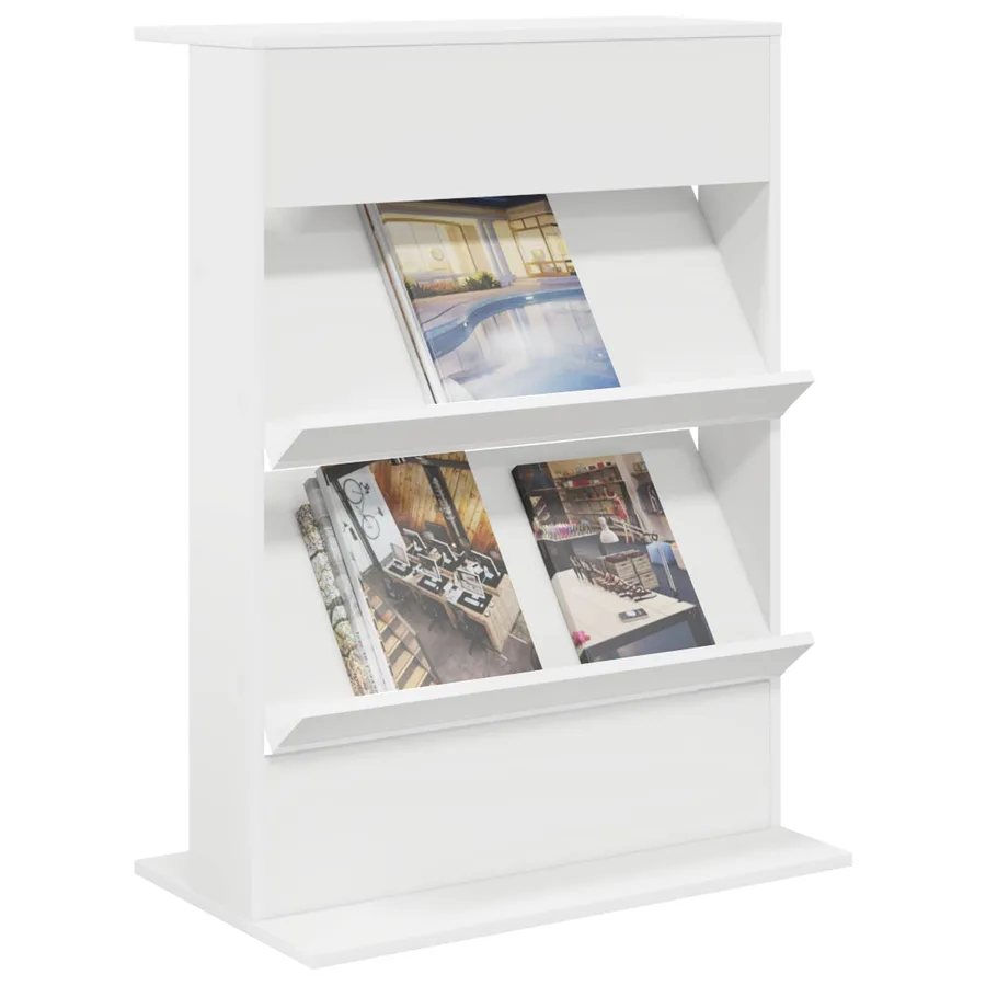 Étagère à magazines Blanc 70 x 41 x 96 cm Bois d'ingénierie - 3