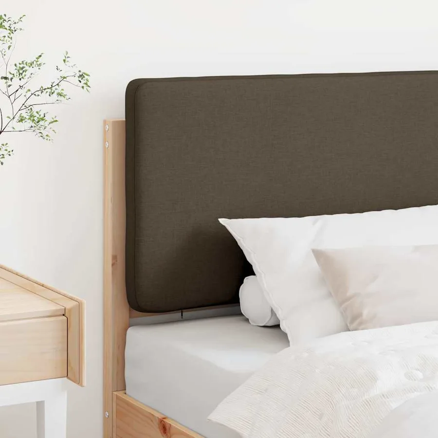 Tête de lit capitonnée Marron et Taupe 100 cm Pin massif - 3