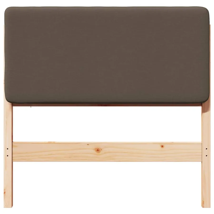 Tête de lit capitonnée Marron et Taupe 100 cm Pin massif - 4