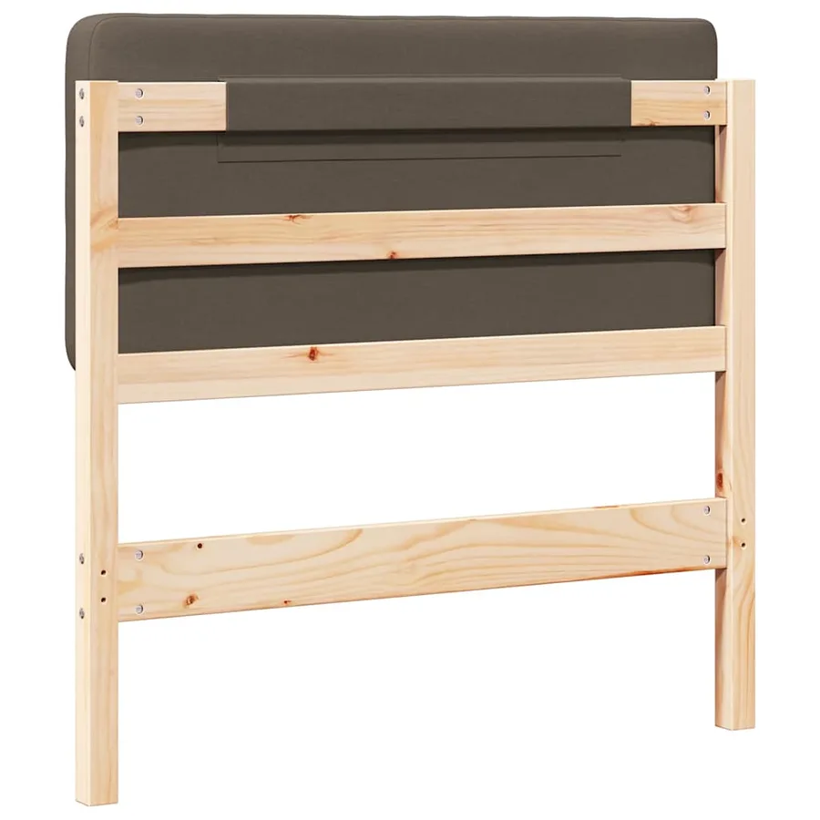 Tête de lit capitonnée Marron et Taupe 100 cm Pin massif - 6