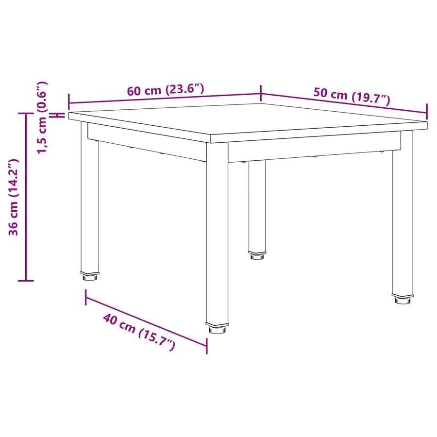 Table basse Chêne artisan 60 x 50 x 36 cm Bois d'ingénierie - 11