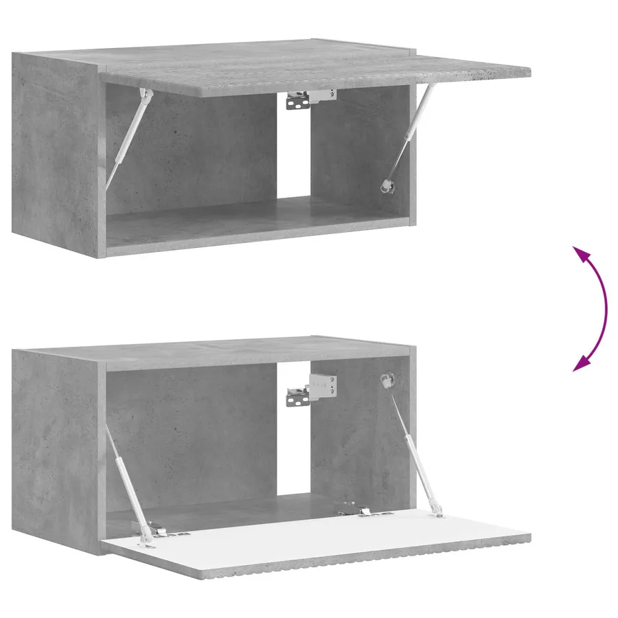 Ensemble meuble TV 4 pcs Gris béton Bois d'ingénierie - 11