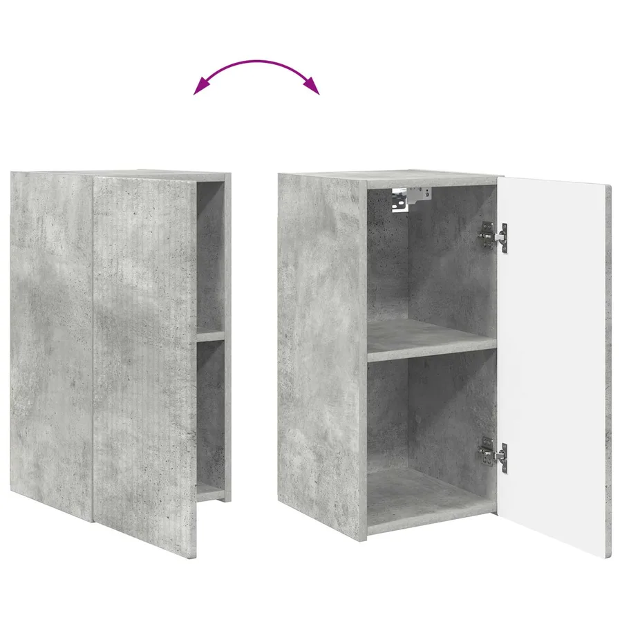 Ensemble meuble TV 8 pcs Gris béton Bois d'ingénierie - 11