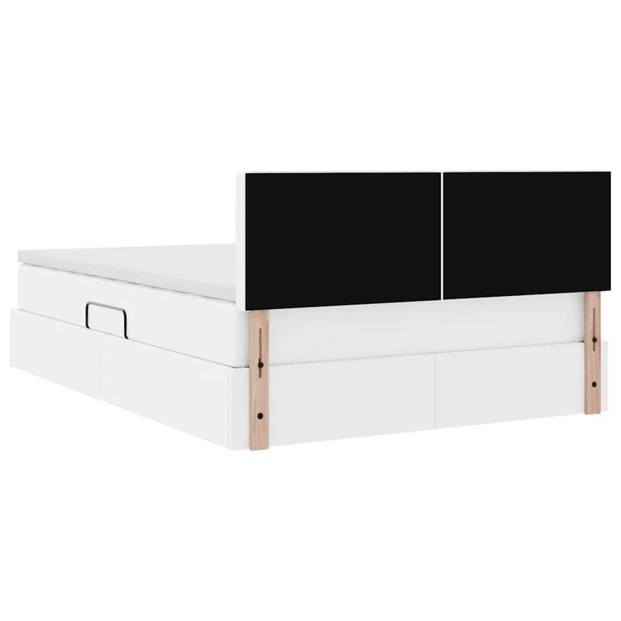 Lit avec rangement et matelas Blanc pur 140 x 190 cm - 11