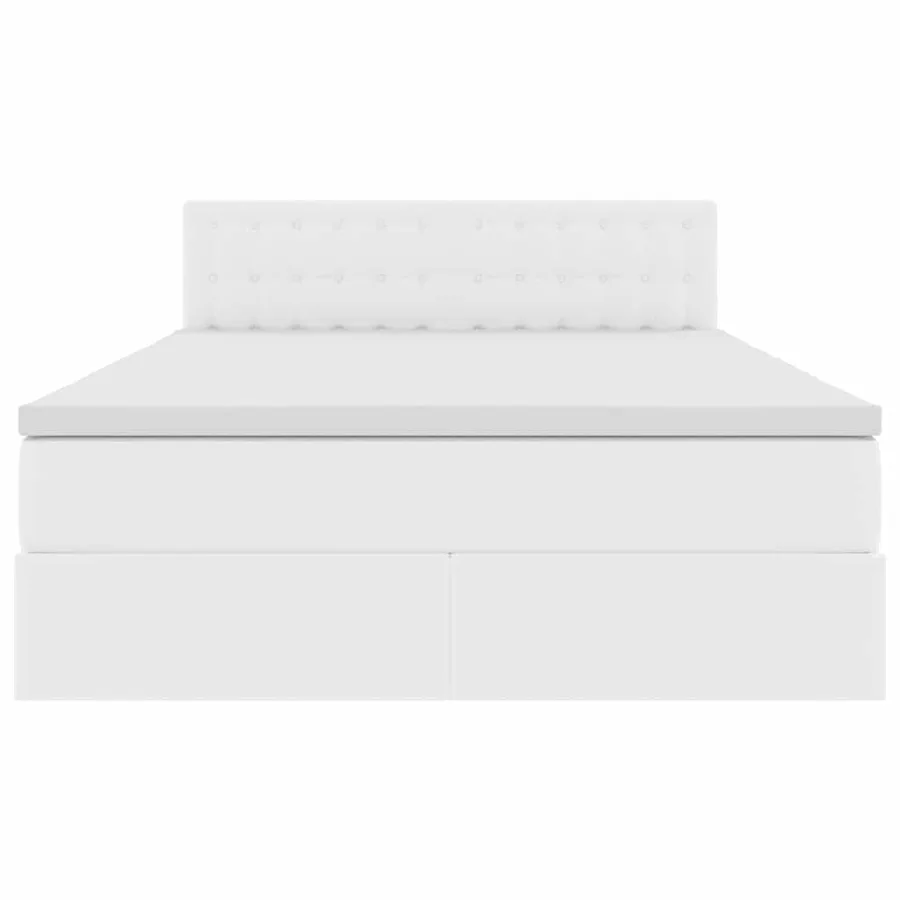 Lit avec rangement et matelas Blanc pur 140 x 190 cm - 7