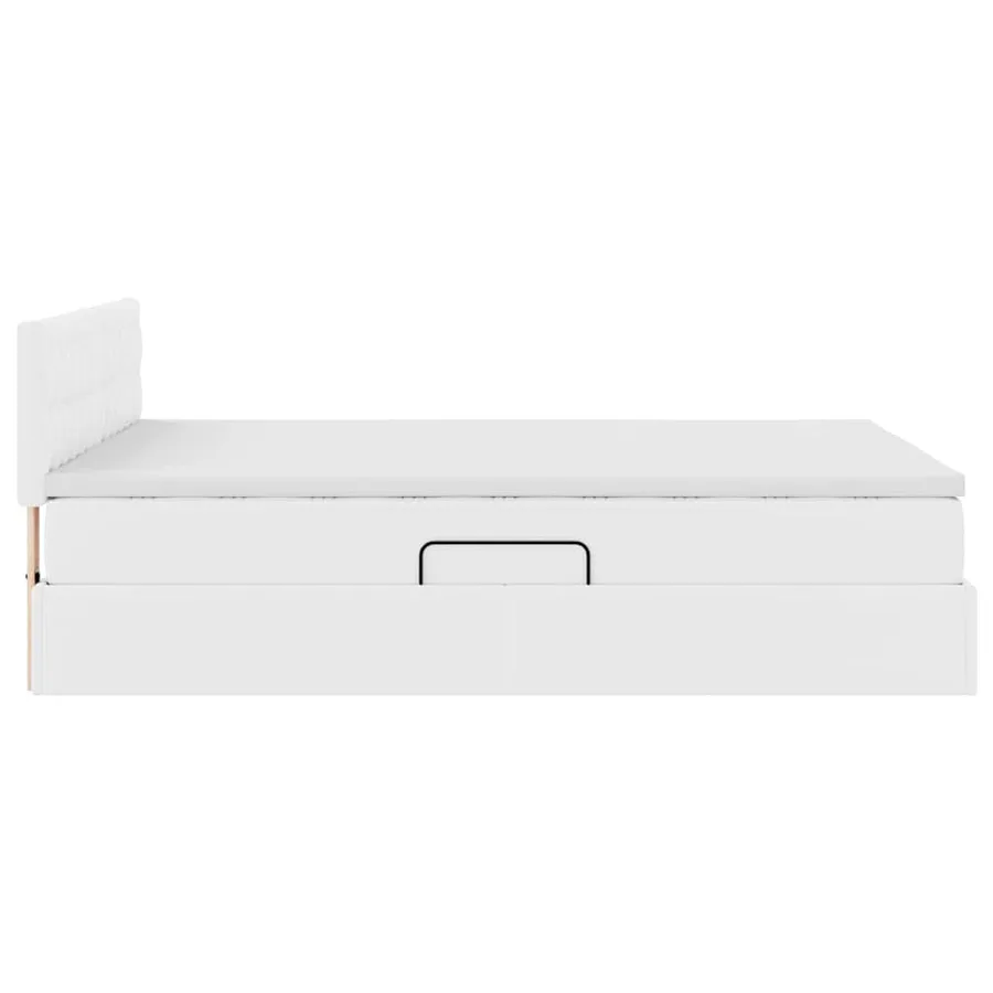 Lit avec rangement et matelas Blanc pur 140 x 190 cm - 8