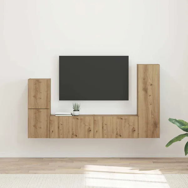 Ensemble meuble TV 4 pcs Chêne artisanal Bois d'ingénierie