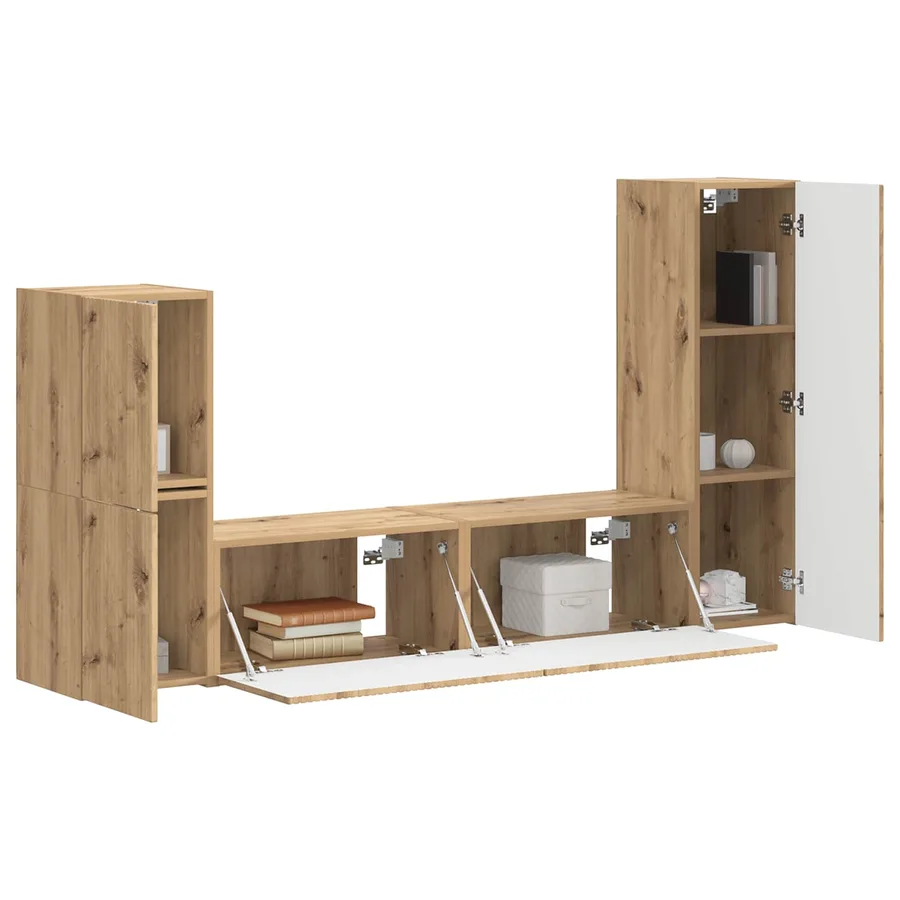 Ensemble meuble TV 4 pcs Chêne artisanal Bois d'ingénierie - 3